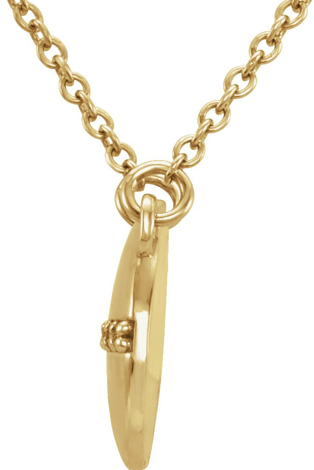 14K Gold Round Natural Diamond Circle Necklace – 0.025 CTW - Yellow Gold - view 2
