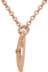 14K Gold Round Natural Diamond Circle Necklace – 0.025 CTW - Rose Gold - view 2