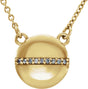 14K Gold Round Natural Diamond Circle Necklace – 0.025 CTW - Yellow Gold