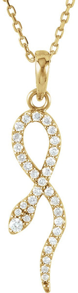 14K Gold Petite Snake Necklace or Pendant - Yellow Gold