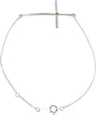 Platinum Round Natural Citrine Accented Sideways Cross Bracelet