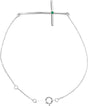 Platinum Round Natural Emerald Accented Sideways Cross Bracelet
