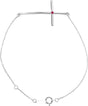 Platinum Round Natural Ruby Accented Sideways Cross Bracelet