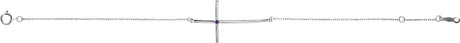Platinum Round Natural Alexandrite Accented Sideways Cross Bracelet - view 2