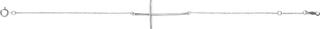 Platinum Round Natural Aquamarine Accented Sideways Cross Bracelet - view 2