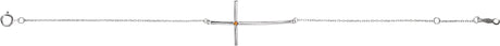 Platinum Round Natural Citrine Accented Sideways Cross Bracelet - view 2