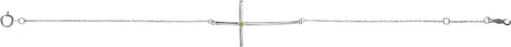 Platinum Round Natural Peridot Accented Sideways Cross Bracelet - view 2