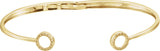 14K Gold Round Natural Diamond Circle Hinged Cuff Bracelet - Yellow Gold - view 2