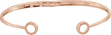 14K Gold Round Natural Diamond Circle Hinged Cuff Bracelet - Rose Gold - view 2