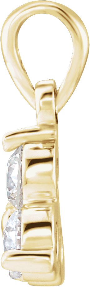 14K Gold Round Natural Diamond Three-Stone Pendant – up to 1/3 CTW - Yellow Gold - view 2