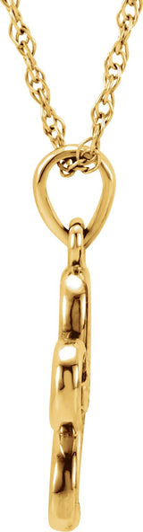 14K Gold Round Natural Diamond Flower Necklace - Rose Gold - view 3
