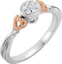 10K Gold Round Natural Diamond Heart Cluster Promise Ring