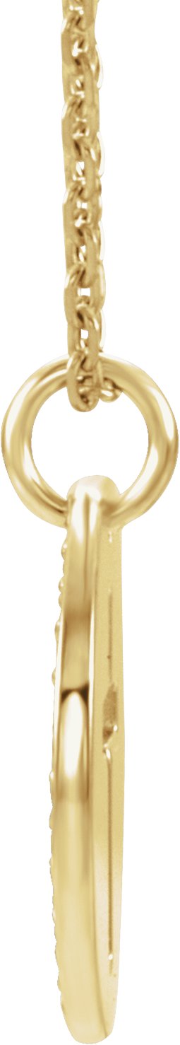 14K Gold Round Natural Diamond Accented Pierced Cross Necklace or Pendant - Yellow Gold - view 2