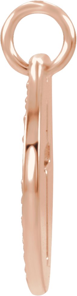 14K Gold Round Natural Diamond Accented Pierced Cross Necklace or Pendant - Rose Gold - view 2