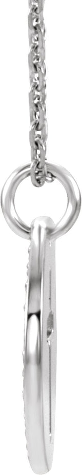 14K Gold Round Natural Diamond Accented Pierced Cross Necklace or Pendant - White Gold - view 2