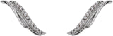 Platinum Round Natural Diamond Freeform Ear Climbers - view 2