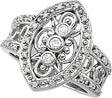 14K Gold Round Natural Diamond Accented Right Hand Ring – 2.4mm Stones