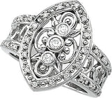 14K Gold Round Natural Diamond Accented Right Hand Ring – 2.4mm Stones