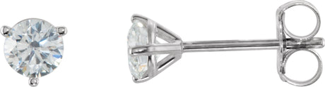 18K Gold Natural Diamond Round 3-Prong Cocktail-Style Stud Earrings