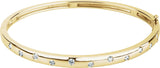 14K Gold Round Lab-Grown Diamond Accented Hinged Bangle Bracelet - Yellow Gold