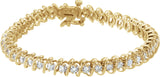 14K Gold Round Natural Diamond Line Bracelet – 3 1/3 CTW - Yellow Gold