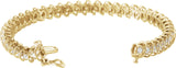 14K Gold Round Natural Diamond Line Bracelet – 3 1/3 CTW - Yellow Gold - view 2
