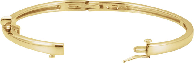 14K Gold Round Natural Diamond Journey Hinged Bangle Bracelet - Yellow Gold - view 2