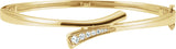 14K Gold Round Natural Diamond Journey Hinged Bangle Bracelet - Yellow Gold
