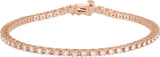 14K Gold Round Lab-Grown Diamond Line Bracelet – 2.2mm Stones - Rose Gold
