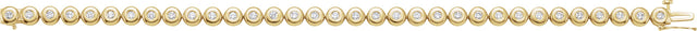 14K Gold Round Natural Diamond Bezel-Set Line Bracelet or Link - Yellow Gold - view 2