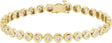 14K Gold Round Natural Diamond Bezel-Set Line Bracelet or Link - Yellow Gold
