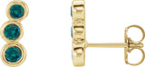 14K Gold Round Lab-Grown Alexandrite Three-Stone Ear Climbers - Yellow Gold