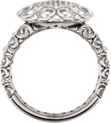 14K Gold Round Natural Diamond Sculptural Ring - view 2