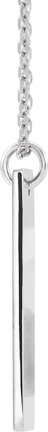 14K Gold Round Natural Diamond Accented Bar Cross Necklace or Pendant - White Gold - view 2