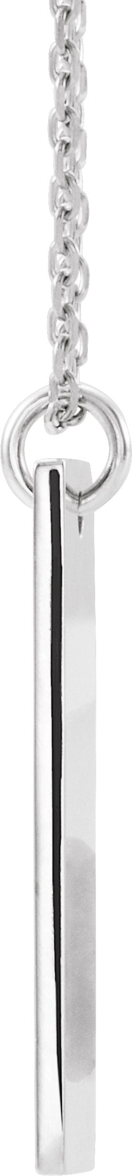 14K Gold Round Natural Diamond Accented Bar Cross Necklace or Pendant - White Gold - view 2