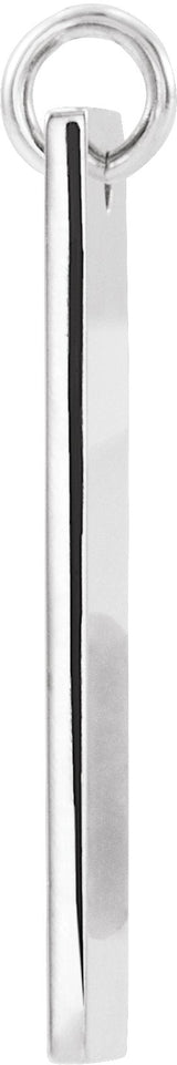 14K Gold Round Natural Diamond Accented Bar Cross Necklace or Pendant - White Gold - view 2