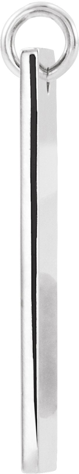 14K Gold Round Natural Diamond Accented Bar Cross Necklace or Pendant - White Gold - view 2