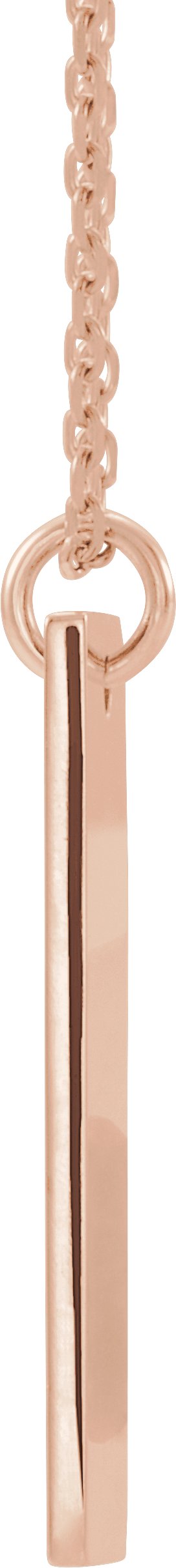 14K Gold Round Natural Diamond Accented Bar Cross Necklace or Pendant - Rose Gold - view 2