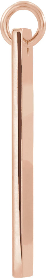14K Gold Round Natural Diamond Accented Bar Cross Necklace or Pendant - Rose Gold - view 2