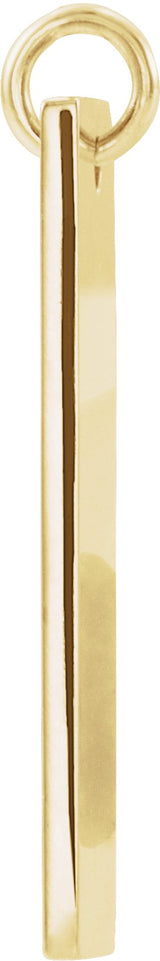 14K Gold Round Natural Diamond Accented Bar Cross Necklace or Pendant - Yellow Gold - view 2