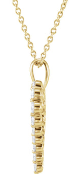 14K Gold Round Natural Diamond Accented Heart Necklace - Yellow Gold - view 2