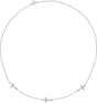 14K Gold Round Natural Diamond Cross Station Necklace