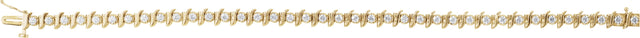 14K Gold Round Natural Diamond Accented Line Bracelet II - Yellow Gold - view 2