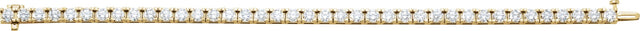 18K Gold Round Natural Diamond Line Bracelet – 3.9-4.1mm Stones - Yellow Gold - view 2