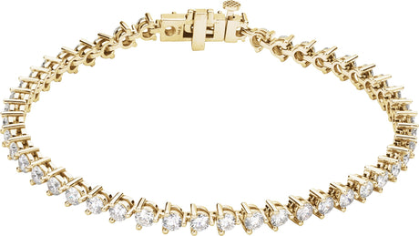 14K Gold Round Lab-Grown Diamond Line Bracelet – 4 3/4 CTW - Yellow Gold
