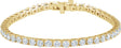 18K Gold Round Natural Diamond Line Bracelet – 3.4mm Stones - Yellow Gold