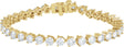 18K Gold Round Natural Diamond Line Bracelet – 4.4mm Stones - Yellow Gold