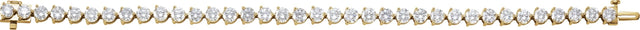 18K Gold Round Natural Diamond Line Bracelet – 4.4mm Stones - Yellow Gold - view 2