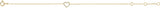 14K Gold Round Natural Diamond Heart Bracelet - Yellow Gold - view 2