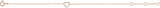 14K Gold Round Natural Diamond Heart Bracelet - Rose Gold - view 2